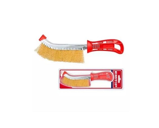 CEPILLO DE ALAMBRE MANGO ROJO CELDA DE BRONCE EMTOP