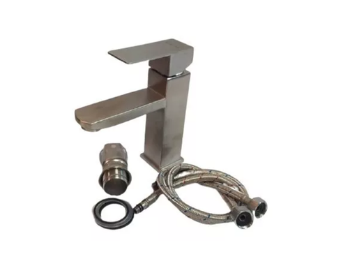 LLAVE DE LAVAMANOS MONOMANDO ACERO 7 PULG CUADRADA NT16202-7