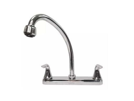 LLAVE PARA FREGADERO CON AIREADOR 8 PULG CUELLO DE ACERO INOX Y CUERPO DE METAL MOD NT 1618-8