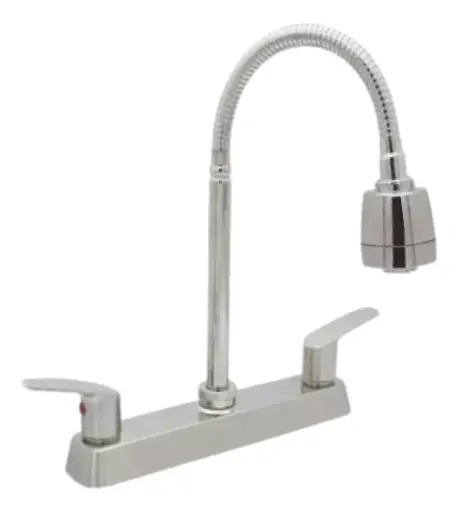 LLAVE DE FREGADERO FLEXIBLE  8 PULG CUERPO DE BRONCE Y CUELLO DE ACERO NT1647-8